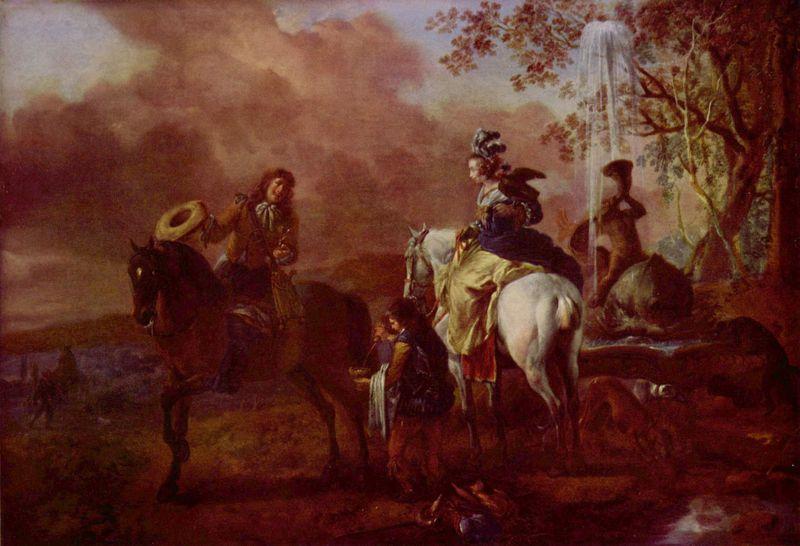 WOUWERMAN, Philips Rast auf der Falkenjagd oil painting picture